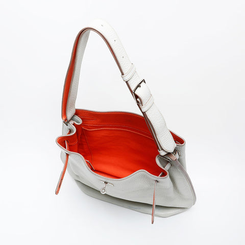 HERMES □Q stamp 2013 So Kelly 26 Shoulder Bag white WS20486