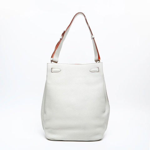 HERMES □Q stamp 2013 So Kelly 26 Shoulder Bag white WS20486