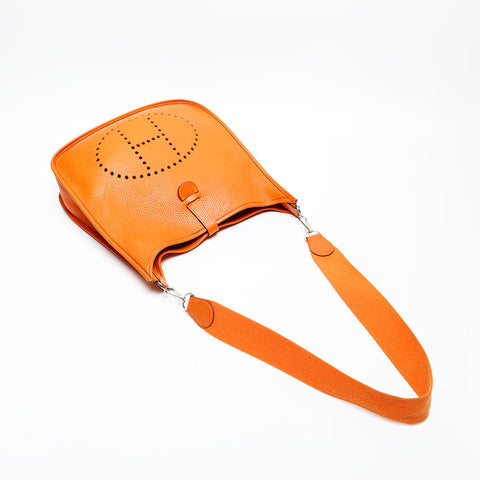 HERMES □I stamp 2005 Evelyn 1 GM Shoulder Bag Orange WS20487