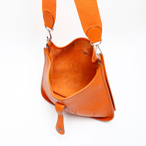 HERMES □I stamp 2005 Evelyn 1 GM Shoulder Bag Orange WS20487