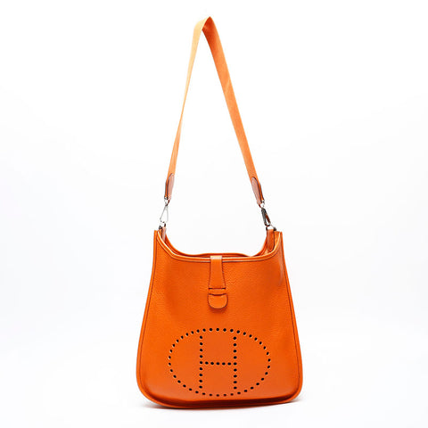 HERMES □I stamp 2005 Evelyn 1 GM Shoulder Bag Orange WS20487