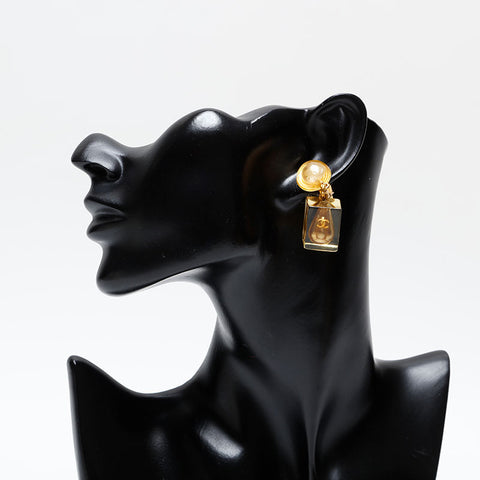 CHANEL COCO Mark Pearl 97P Earring gold WS20489