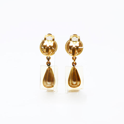 CHANEL COCO Mark Pearl 97P Earring gold WS20489
