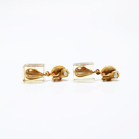CHANEL COCO Mark Pearl 97P Earring gold WS20489