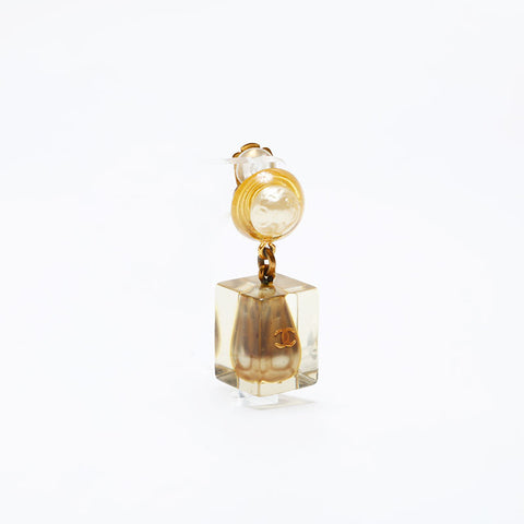 CHANEL COCO Mark Pearl 97P Earring gold WS20489
