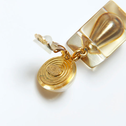 CHANEL COCO Mark Pearl 97P Earring gold WS20489