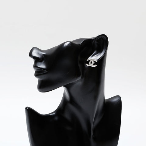 CHANEL COCO Mark Rhinestone B20S Pierce Silver WS20490