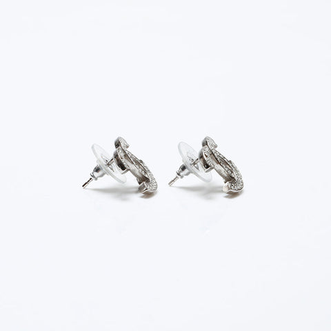 CHANEL COCO Mark Rhinestone B20S Pierce Silver WS20490