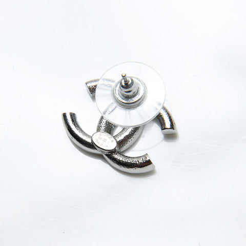 CHANEL COCO Mark Rhinestone B20S Pierce Silver WS20490