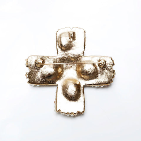 CHANEL COCO Mark Pearl 05A Brooch gold WS20494