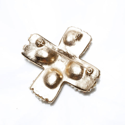 CHANEL COCO Mark Pearl 05A Brooch gold WS20494