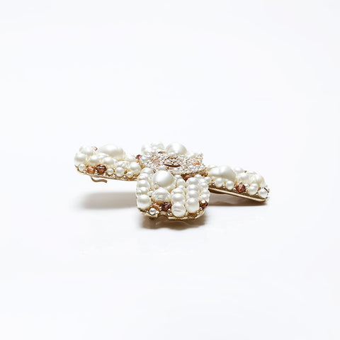 CHANEL COCO Mark Pearl 05A Brooch gold WS20494