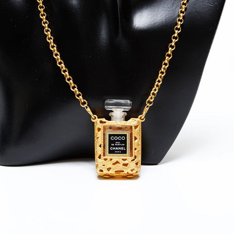 CHANEL Perfume Bottle Perfume Necklace gold WS20495