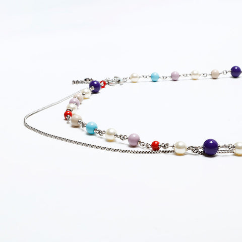 CHANEL COCO Mark Pearl A12P Long Necklace multicolor WS20497