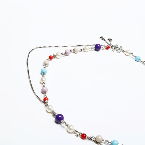 CHANEL COCO Mark Pearl A12P Long Necklace multicolor WS20497