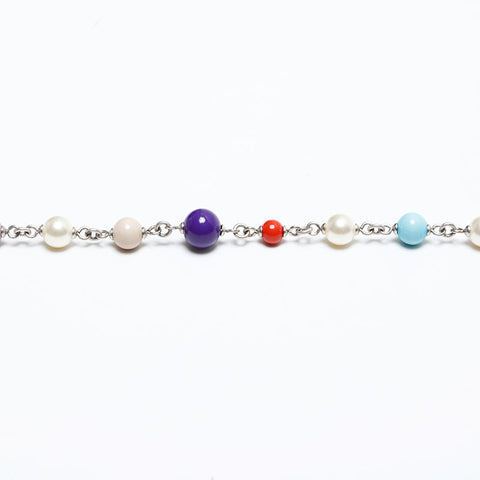 CHANEL COCO Mark Pearl A12P Long Necklace multicolor WS20497
