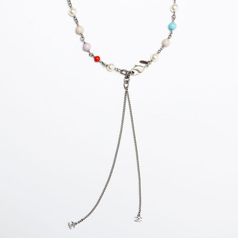 CHANEL COCO Mark Pearl A12P Long Necklace multicolor WS20497