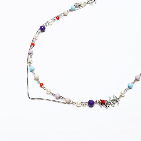 CHANEL COCO Mark Pearl A12P Long Necklace multicolor WS20497