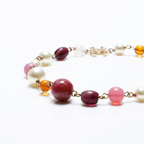 CHANEL COCO Mark Pearl 08A Necklace multicolor WS20498