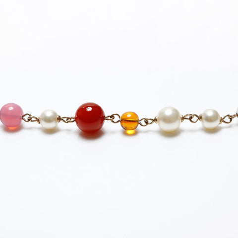 CHANEL COCO Mark Pearl 08A Necklace multicolor WS20498