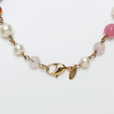 CHANEL COCO Mark Pearl 08A Necklace multicolor WS20498