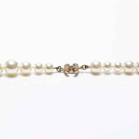 CHANEL COCO Mark Pearl A12P Long Necklace white WS20501