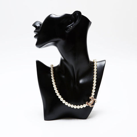CHANEL COCO Mark Pearl B17B Long Necklace white WS20502