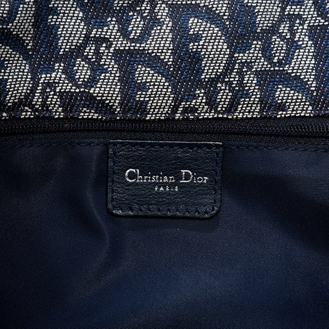 Christian Dior Canvas CDMetal Trotter Shoulder Bag Navy WS20505