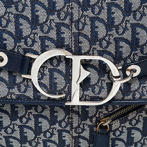 Christian Dior Canvas CDMetal Trotter Shoulder Bag Navy WS20505
