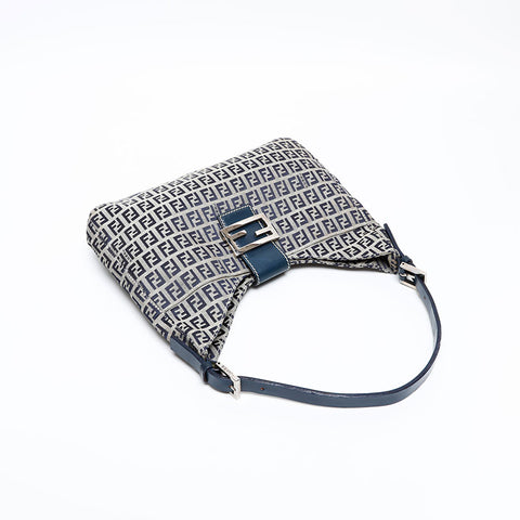 FENDI Zucchino Shoulder Bag Navy WS20507