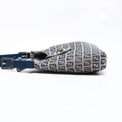 FENDI Zucchino Shoulder Bag Navy WS20507