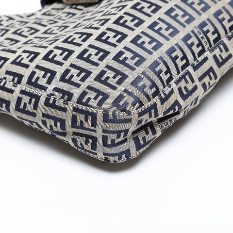 FENDI Zucchino Shoulder Bag Navy WS20507