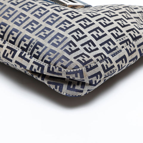 FENDI Zucchino Shoulder Bag Navy WS20507