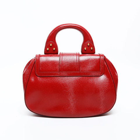 FENDI Logo Metal Handbag Red WS20508