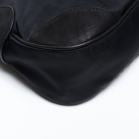 PRADA embroidery Shoulder Bag black WS20509