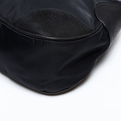 PRADA embroidery Shoulder Bag black WS20509