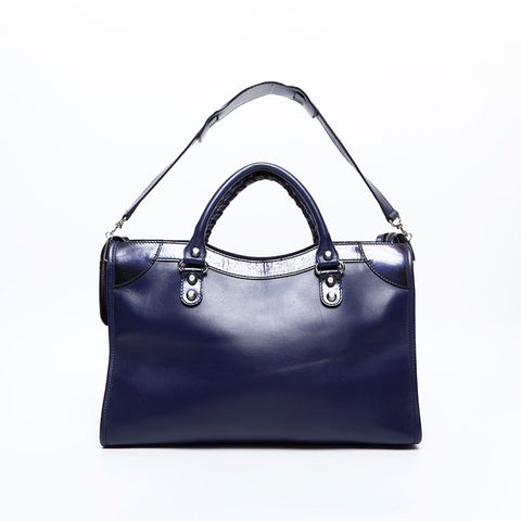 BALENCIAGA City Large Patent Leather Handbag purple WS20513