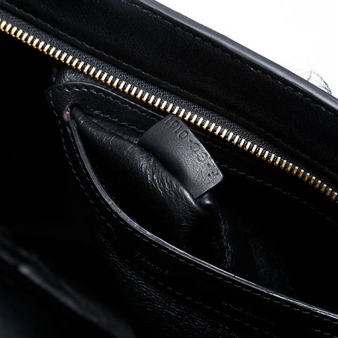 CELINE Trapeze Boa Mouton Handbag black WS20515