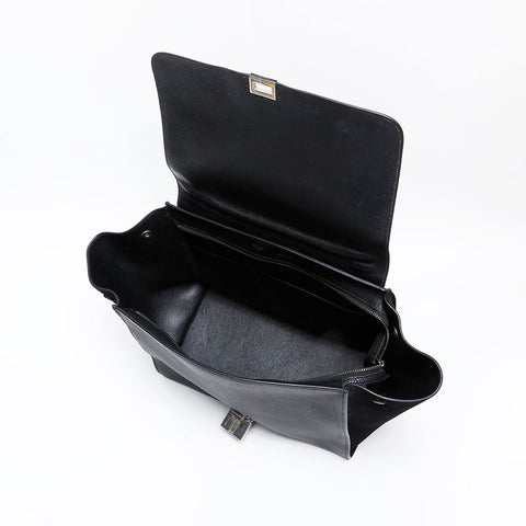 CELINE Trapeze Boa Mouton Handbag black WS20518