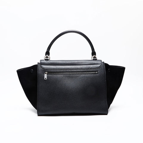 CELINE Trapeze Boa Mouton Handbag black WS20518
