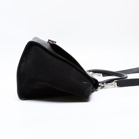 CELINE Trapeze Boa Mouton Handbag black WS20518