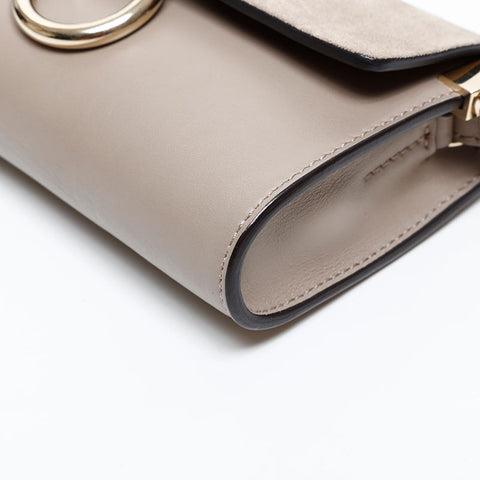 Chloe Faye Mini Suede Shoulder Bag beige WS20520