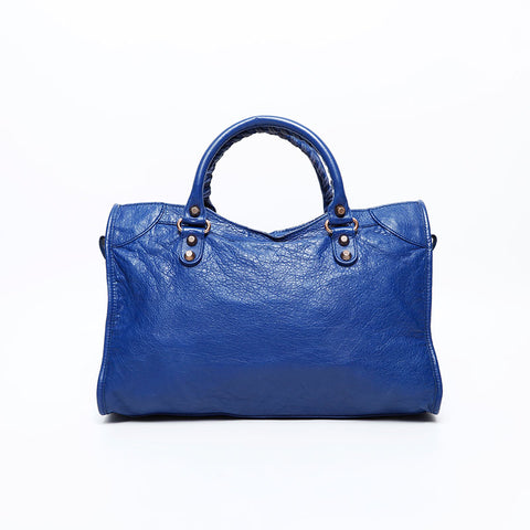 BALENCIAGA Giant City 2way Handbag blue WS20521