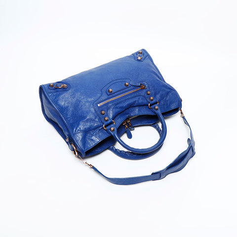 BALENCIAGA Giant City 2way Handbag blue WS20521