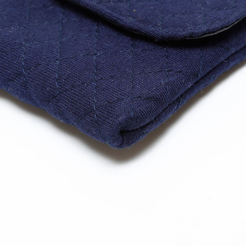 CHANEL Cotton Pouch Shoulder Bag Navy WS20522