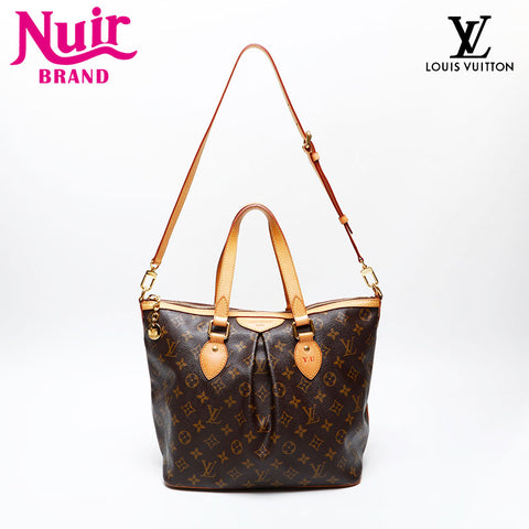 LOUIS VUITTON 2013 Monogram Palermo PM with initials Tote Bag Brown WS20523