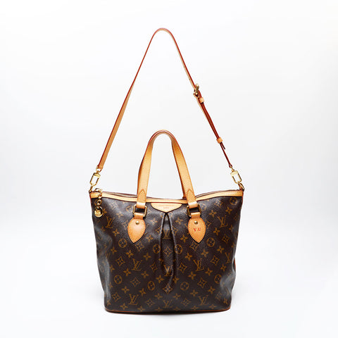 LOUIS VUITTON 2013 Monogram Palermo PM with initials Tote Bag Brown WS20523