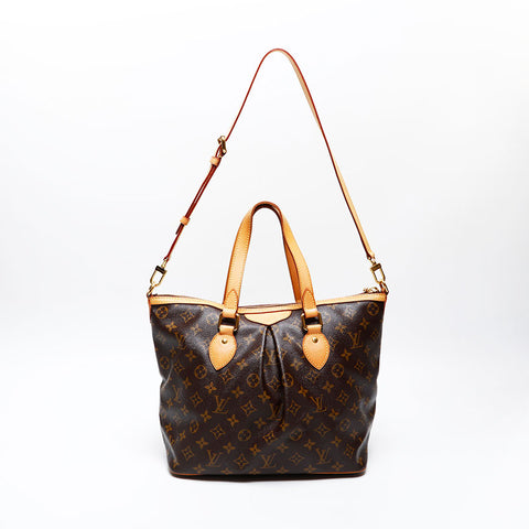 LOUIS VUITTON 2013 Monogram Palermo PM with initials Tote Bag Brown WS20523