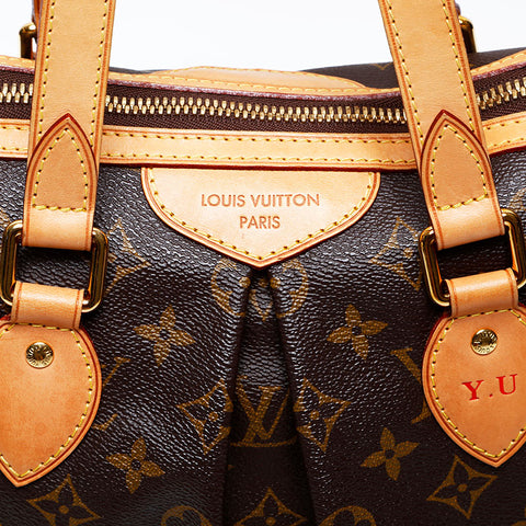 LOUIS VUITTON 2013 Monogram Palermo PM with initials Tote Bag Brown WS20523