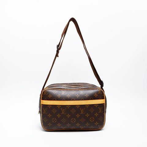 LOUIS VUITTON 2005 Monogram Reporter PM Shoulder Bag Brown WS20525